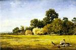 Benjamin Williams Leader  - Bilder Gemälde - Making a Hay Rick, Whittington