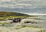 Benjamin Williams Leader  - Bilder Gemälde - On the Sands, Towyn