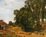 Benjamin Williams Leader  - Bilder Gemälde - Outskirts of a Farm