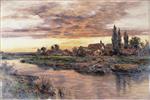 Benjamin Williams Leader  - Bilder Gemälde - Sunset on the Severn