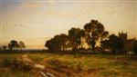 Benjamin Williams Leader  - Bilder Gemälde - The Close of Day, Worvestershire Meadows