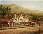 Benjamin Williams Leader  - Bilder Gemälde - The Old Blacksmith's Shop, Great Malvern, Worcestershire