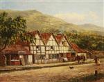 Benjamin Williams Leader  - Bilder Gemälde - The Old Blacksmith's Shop, Great Malvern, Worcestershire