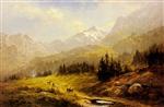 Benjamin Williams Leader  - Bilder Gemälde - The Wengen Alps, Morning In Switzerland