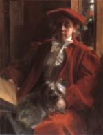 Anders Zorn - Bilder Gemälde - Emma Zorn und Mouche der Hund