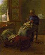 Jean Francois Millet - Bilder Gemälde - Baby's Slumber