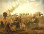 Jean Francois Millet - Bilder Gemälde - Buckwheat Harvest, Summer