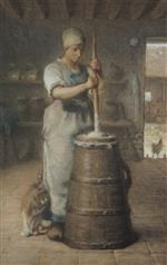 Jean Francois Millet - Bilder Gemälde - Churning Butter