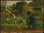 Jean Francois Millet - Bilder Gemälde - Garden Scene