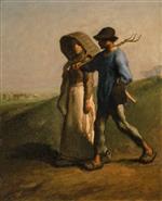 Jean Francois Millet - Bilder Gemälde - Going to Work