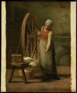 Jean Francois Millet  - Bilder Gemälde - Standing Spinner