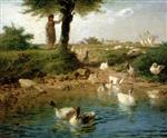 Jean Francois Millet  - Bilder Gemälde - The Goosegirl