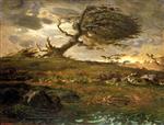 Jean Francois Millet  - Bilder Gemälde - The Gust of Wind