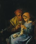 Jean Francois Millet  - Bilder Gemälde - The Knitting Lesson