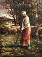 Jean Francois Millet  - Bilder Gemälde - The Little Shepherdess