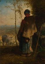 Jean Francois Millet  - Bilder Gemälde - The Little Shepherdess
