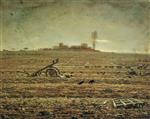 Jean Francois Millet  - Bilder Gemälde - The Plain of Chailly with Harrow and Plough