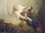 Jean Francois Millet  - Bilder Gemälde - The Temptation of St. Anthony