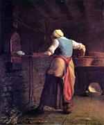 Jean Francois Millet  - Bilder Gemälde - Woman Baking Bread