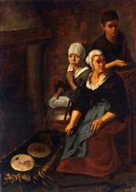 Bartolome Esteban Perez Murillo  - Bilder Gemälde - Baking of Flat Cakes