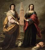 Bartolome Esteban Perez Murillo  - Bilder Gemälde - Saints Justa and Rufina