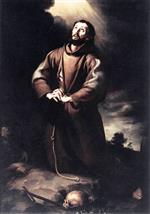Bartolome Esteban Perez Murillo  - Bilder Gemälde - St Francis of Assisi at Prayer