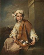 Bartolome Esteban Perez Murillo  - Bilder Gemälde - The Flower Girl