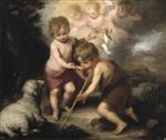 Bartolome Esteban Perez Murillo  - Bilder Gemälde - The Holy Children with a Shell