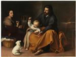 Bartolome Esteban Perez Murillo  - Bilder Gemälde - The Holy Family with a Bird