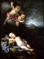 Bartolome Esteban Perez Murillo  - Bilder Gemälde - The Infant Christ Asleep on the Cross
