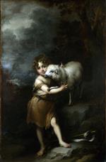 Bartolome Esteban Perez Murillo  - Bilder Gemälde - The Infant John the Baptist with a Lamb