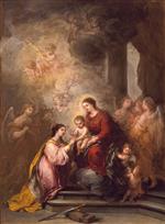 Bartolome Esteban Perez Murillo  - Bilder Gemälde - The Mystic Marriage of Saint Catherine