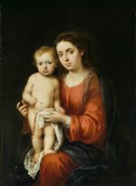 Bartolome Esteban Perez Murillo  - Bilder Gemälde - The Virgin and Child with a Rosary