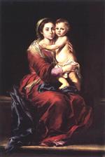 Bartolome Esteban Perez Murillo  - Bilder Gemälde - Virgin and Child with a Rosary