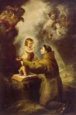 Bartolome Esteban Perez Murillo  - Bilder Gemälde - Vision of St Antony of Padua