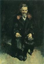 Lesser Ury - Bilder Gemälde - Alter Mann im Mantel mit Pelzkragen