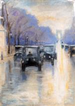 Lesser Ury - Bilder Gemälde - Avenue des Champs-Élysées