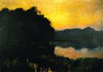 Lesser Ury - Bilder Gemälde - Berlin Seascape in the Evening Light