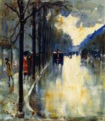 Lesser Ury - Bilder Gemälde - Berlin Street in Late Fall