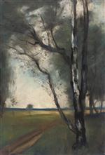 Lesser Ury - Bilder Gemälde - Birches at the Edge of the Forest