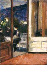 Lesser Ury - Bilder Gemälde - Café Bauer