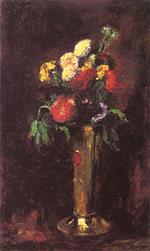 Lesser Ury - Bilder Gemälde - Carnations in a Tall Vase