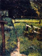 Lesser Ury  - Bilder Gemälde - Gargenlichtung am Zaun