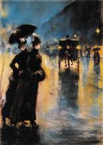 Lesser Ury  - Bilder Gemälde - Night Lights