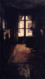 Lesser Ury  - Bilder Gemälde - Parisian Interior