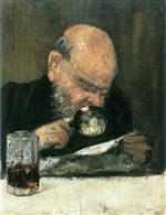 Lesser Ury  - Bilder Gemälde - Reader with Magnifying Glass