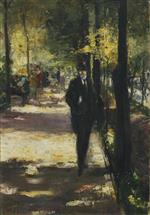 Lesser Ury  - Bilder Gemälde - Stroller in Tiergarten
