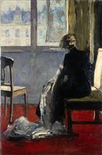 Lesser Ury  - Bilder Gemälde - The Red Carpet