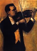 Lesser Ury  - Bilder Gemälde - The Violinist Bronislaw Hubermann