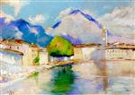 Lesser Ury  - Bilder Gemälde - Ticino Village